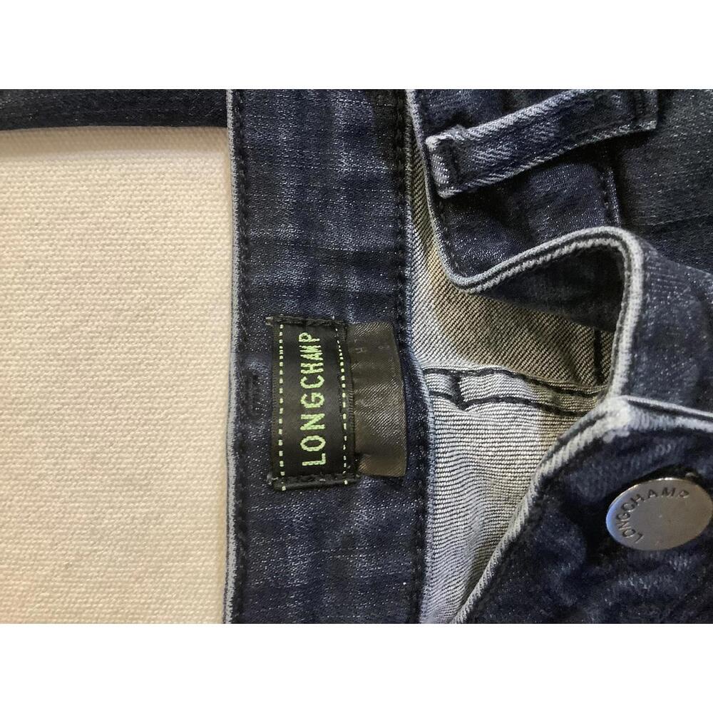 Longchamp Dark Wash Distressed Jeans 28 Luxury Designer Denim Casual Fall French - Picture 3 of 5